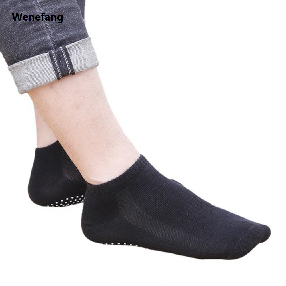 Wenefang 1 Pair Yoga Socks Non-slip Breathable Sweat Absorption Grip Socks Cotton Anti-slip Unisex Soccer Socks Men Women Sports Socks