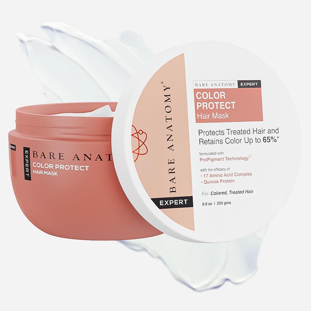 Bare Anatomy Colour Protect Hair Mask | Retains Colour Upto 8 Weeks | Conditions Coloured & Damaged Hair | Contains Amino Acid Complex & Quinoa Protein | For Dry & Frizzy Coloured Hair | For Women & Men | 250g