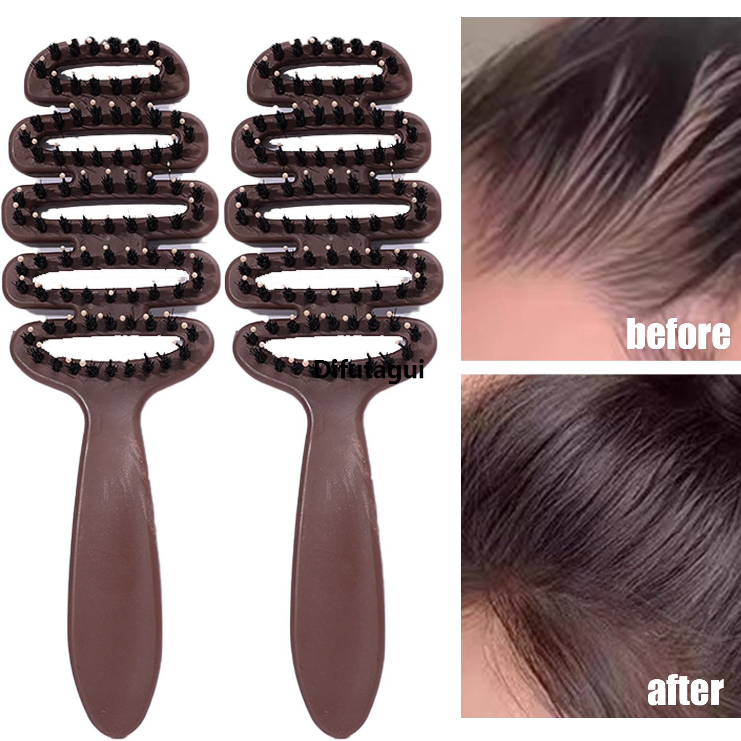 Difutagui Ribs, skull, high fluffy hairbrush, hair comb, ribbed massage, High Quality bristle hair comb, smooth anti-static bristles, top comb
