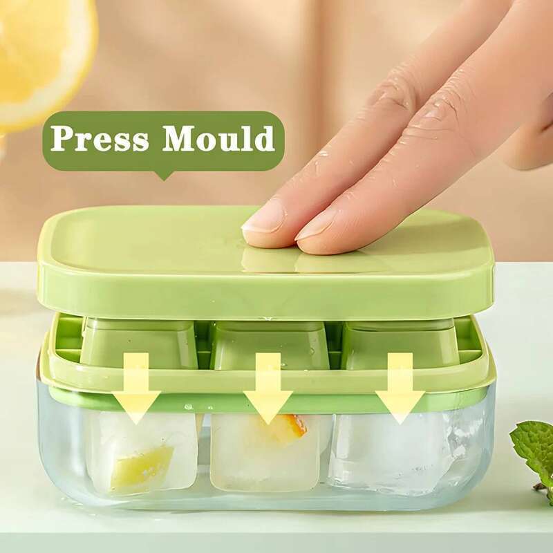 2024 New Durable Push Release Mini Cube Mould with Lid, Square Silicone Ice Tray for Home and Parties