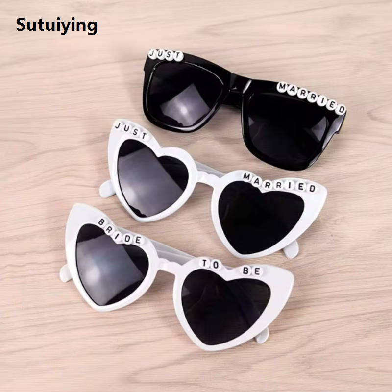 Sutuiying 1Pc Just Married Sunglasses Wedding Party Groom/Groomsman/Team Bride/bride New style to be Glasses Bachelor Party Supplies Wedding Gifts
