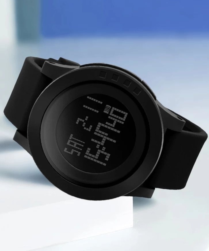 SKMEI 1142 Multifunctional Men Outdoor Sports Noctilucent Waterproof Silica Gel Digital Watch -(Black)