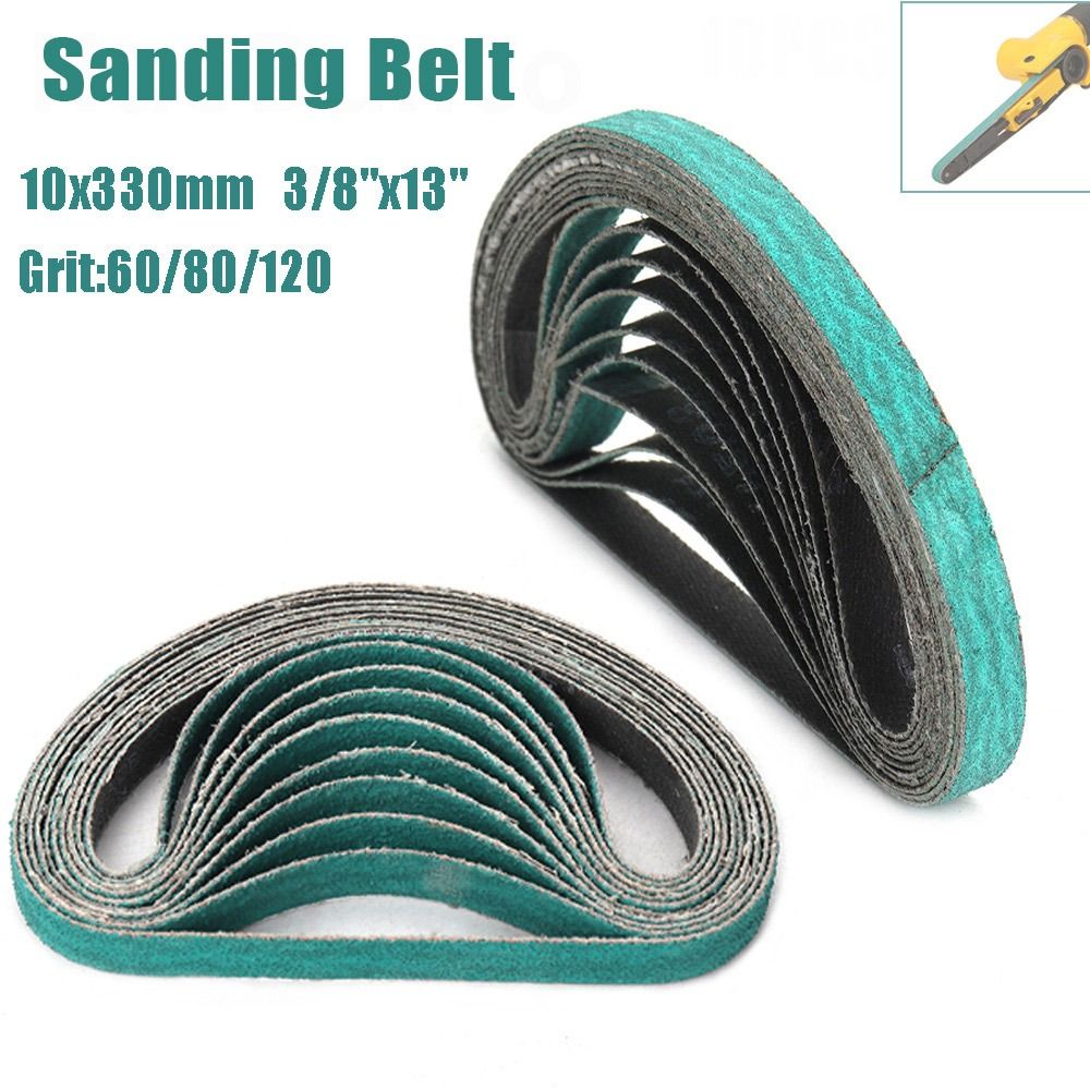 1Pcs Durable 40-120 Grit Sanding Belt Zirconia Green Sander Abrasive Belt Deburring 10x330mm 20x520mm Polishing Tool for Metal Wood Furniture Grinding