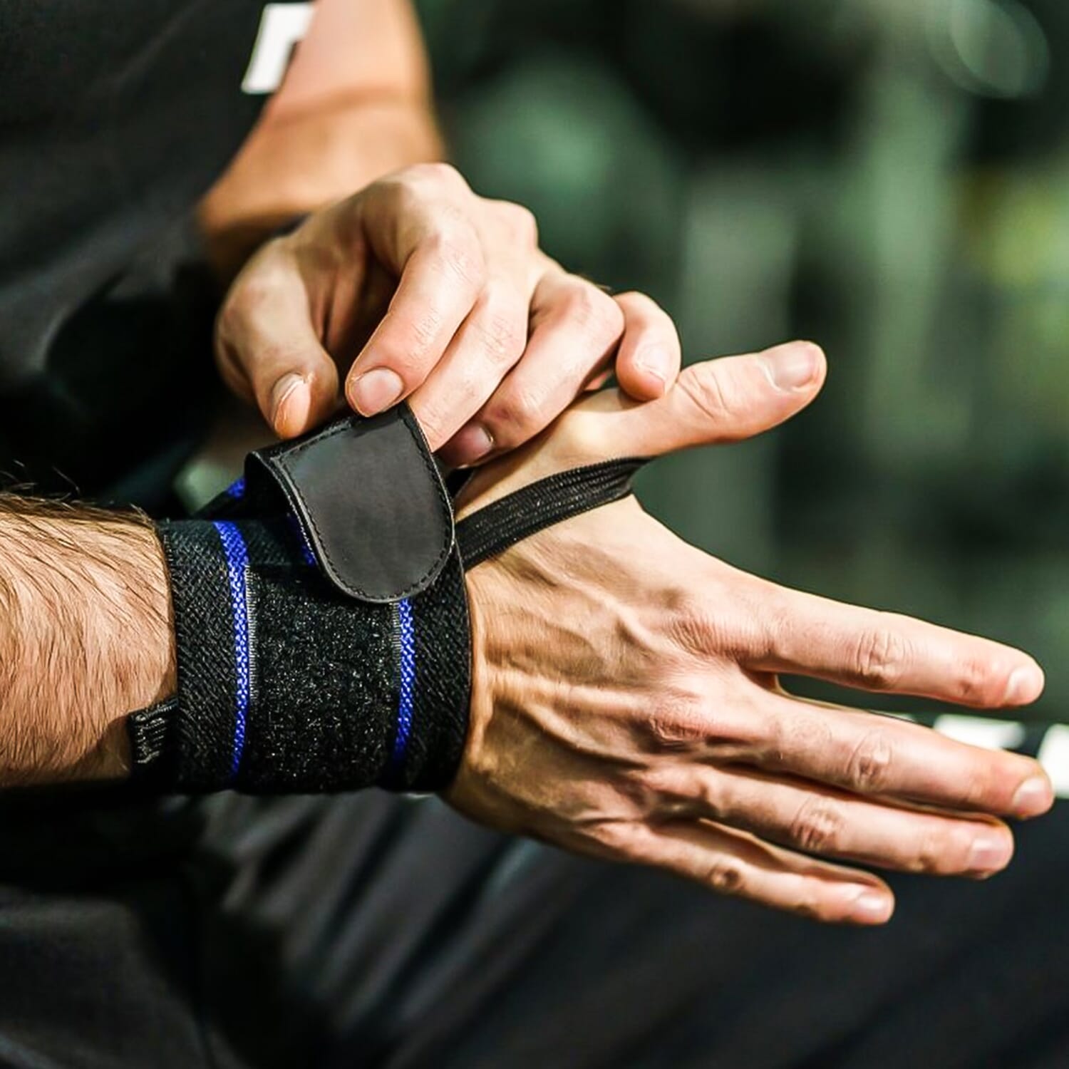 1pcs Wrist Band With Finger Hole For Weight Lifter, Gym And Hard Worker