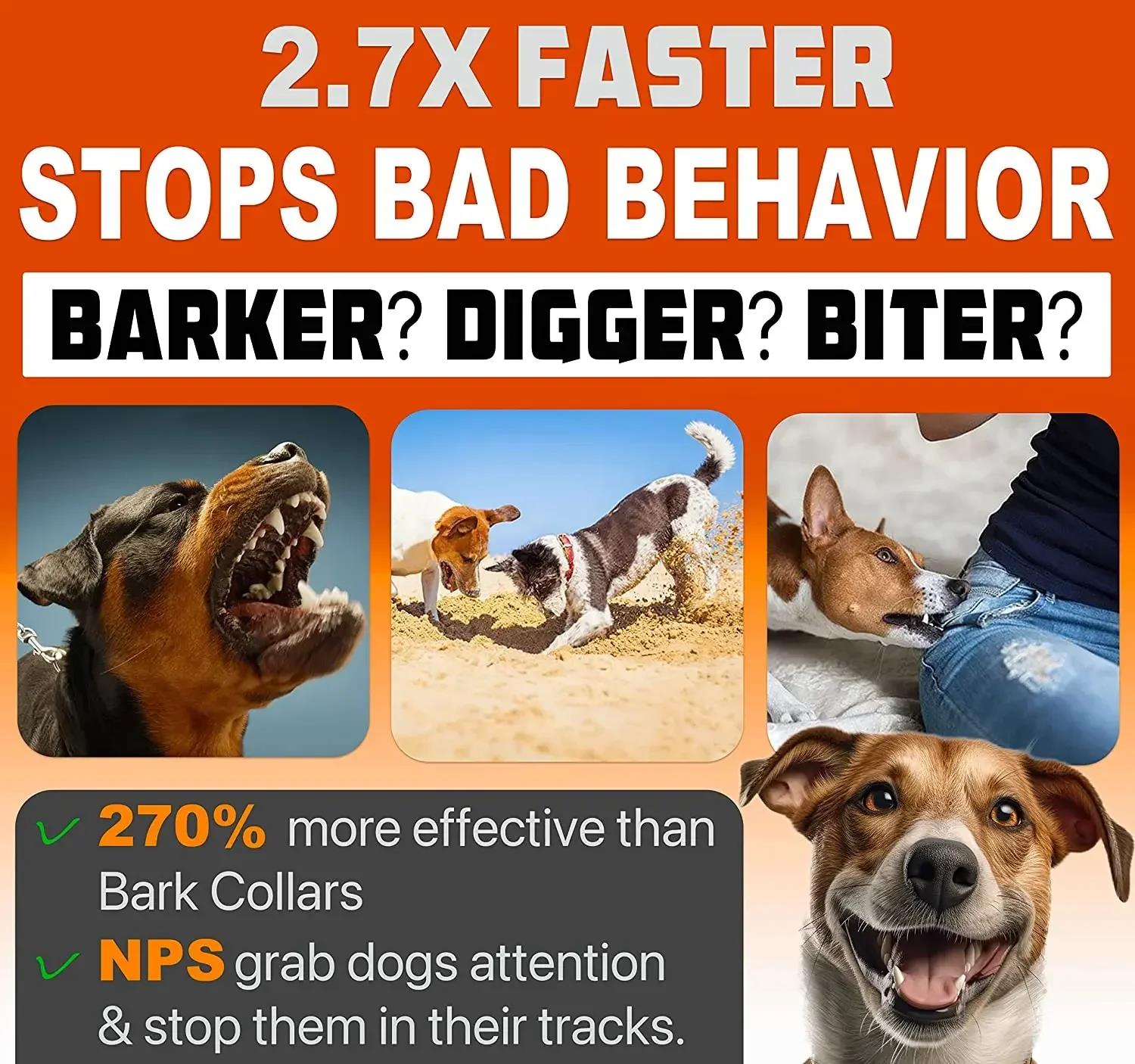HOT 2025 New Dog Driver with LED Flashlight Rechargeable Anti Barking Device Ultrasonic Three Head Barking Stopper Dog Training