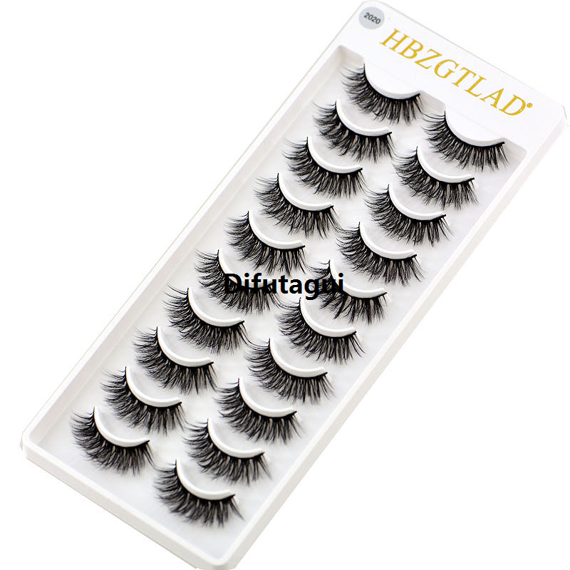 Difutagui New 10 pairs natural long fluffy 3D faux mink false eyelashes 2025 lashes makeup kit Mink Lashes extension eye lashes cilios