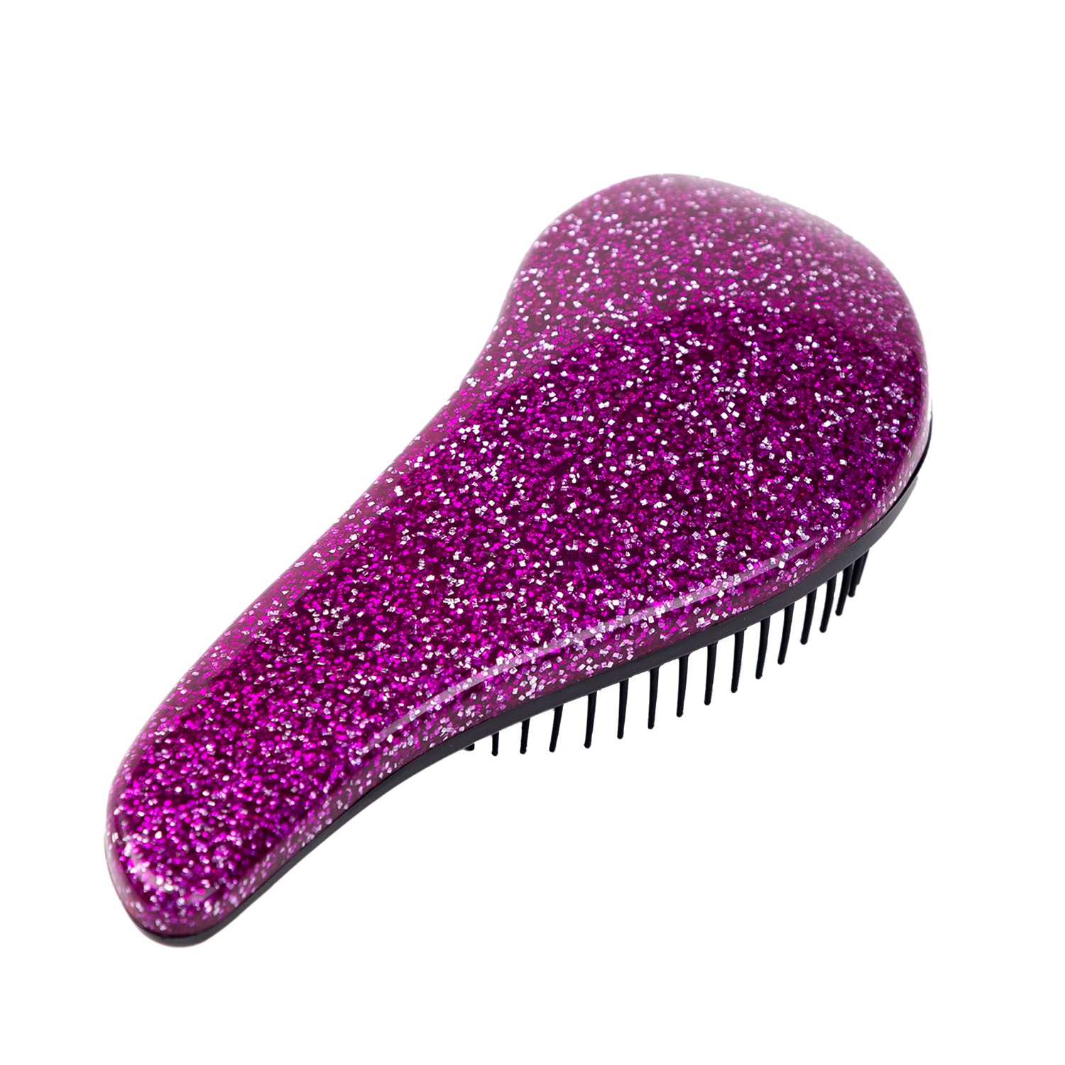 1Pcs Glitter Handle Detangling Comb Shower Hair Brush(purple)