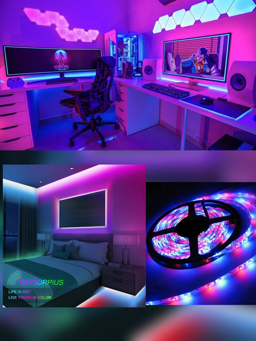 5M Strip Multicolored LED Strip Lights USB Powered With Remote