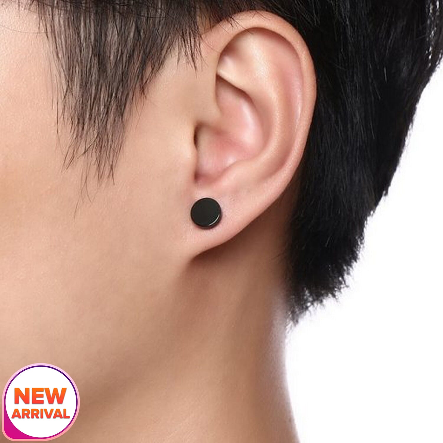 1 Pair Black Stud Earrings Stainless Steel MensWomens Unisex Earrings Ear Plugs Tunnel 6/8/10mm