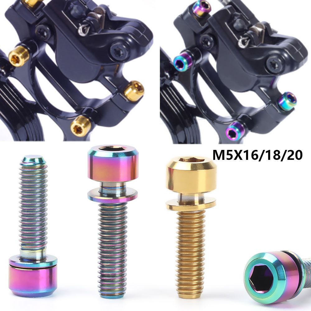 16mm/18mm/20mm Outdoor MTB Cycling Titanium with Washer Bike Parts Fixed Bolt Bicycle Stems Screws Stem Fixing Bolts