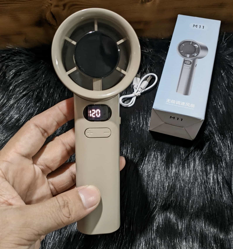 M11 Portable Mini High-Speed Hand Fan, Powerful Handheld Fan, Fast Cooling, Rechargeable USB Fan for All Travel Indoor Outdoor Use