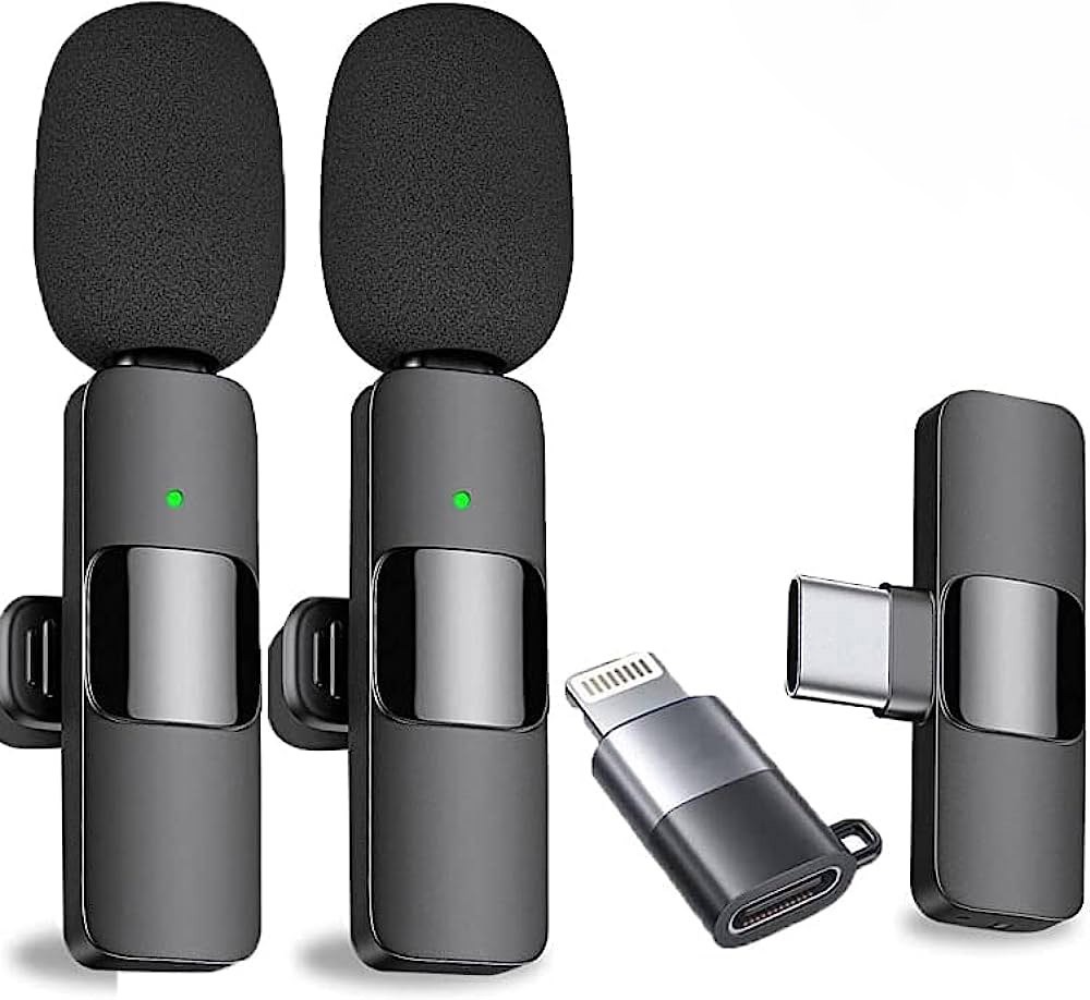 K9 Wireless Dual Lavalier Mic 3 In 1 | Type-C & Lightning Clip Microphone | Mini Noise Reduction Mic for Android iPhone Content Creation