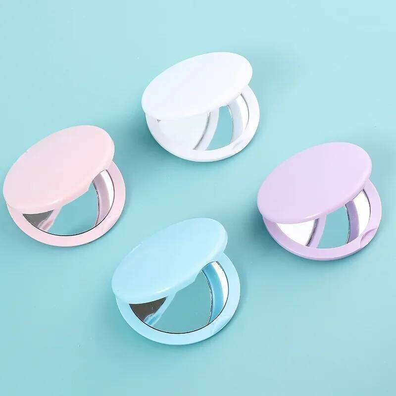 4 Colors Mini Folding Makeup Mirrors for Girls Women Traveling Portable Round Pocket Vanity Mirror Styling Aceesories 1pc
