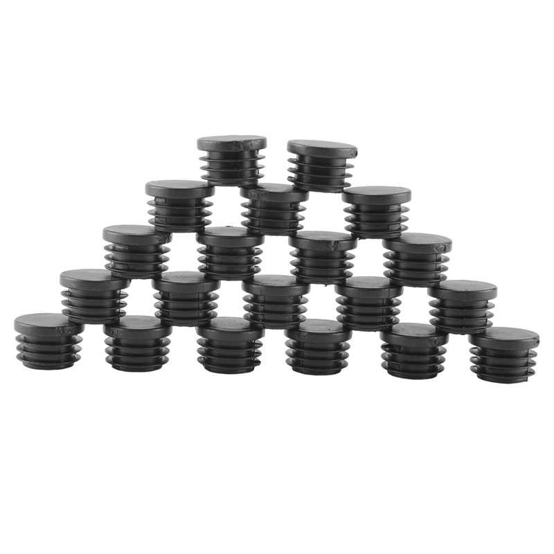 NAMUNY 120 Pcs Black Plastic 25mm Dia Blanking End Caps Round Tube Insert
