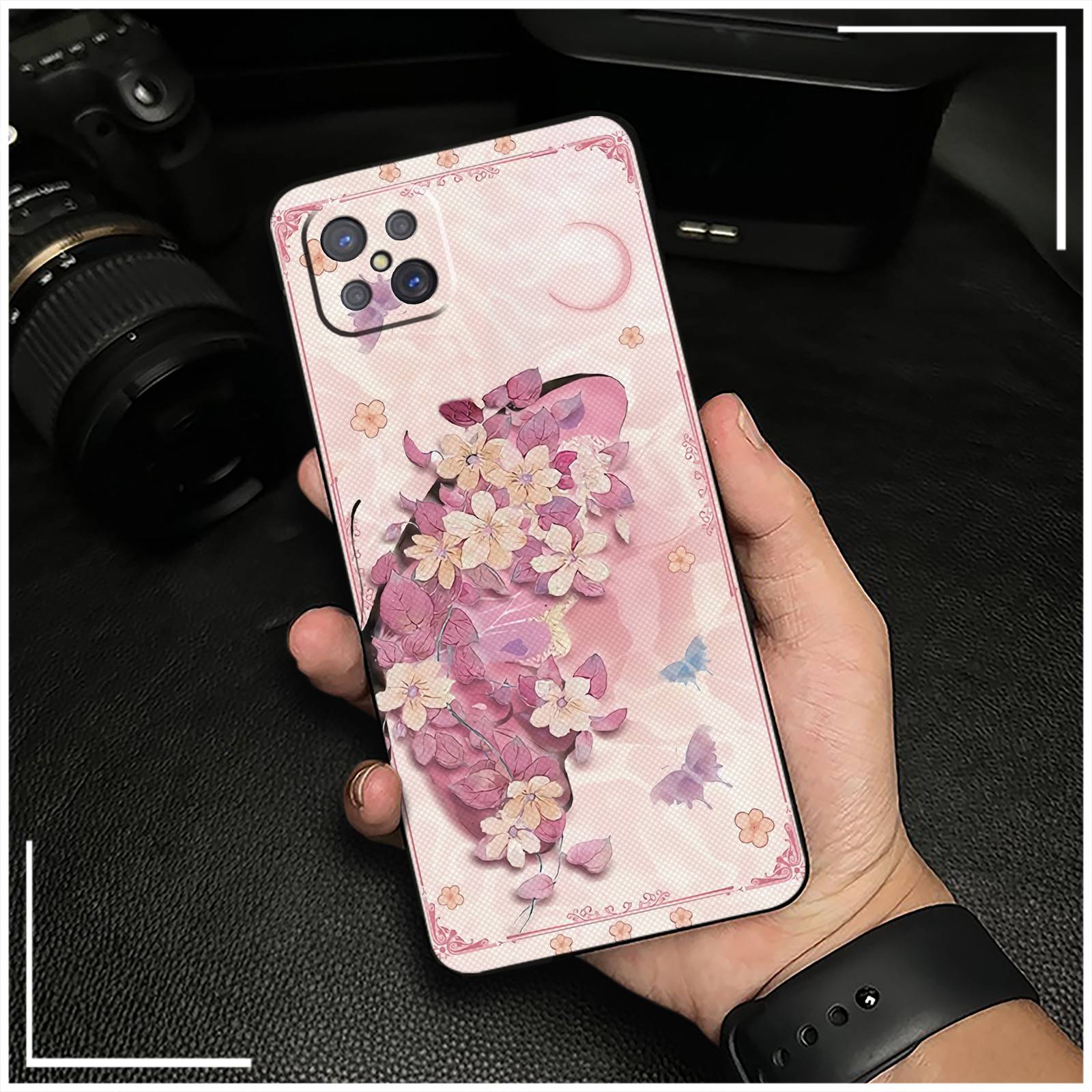 Dirt-resistant Oil Painting Phone Case For OPPO A92S/Reno4Z 5G Graffiti Anti-knock Shockproof Full wrap Cartoon flower