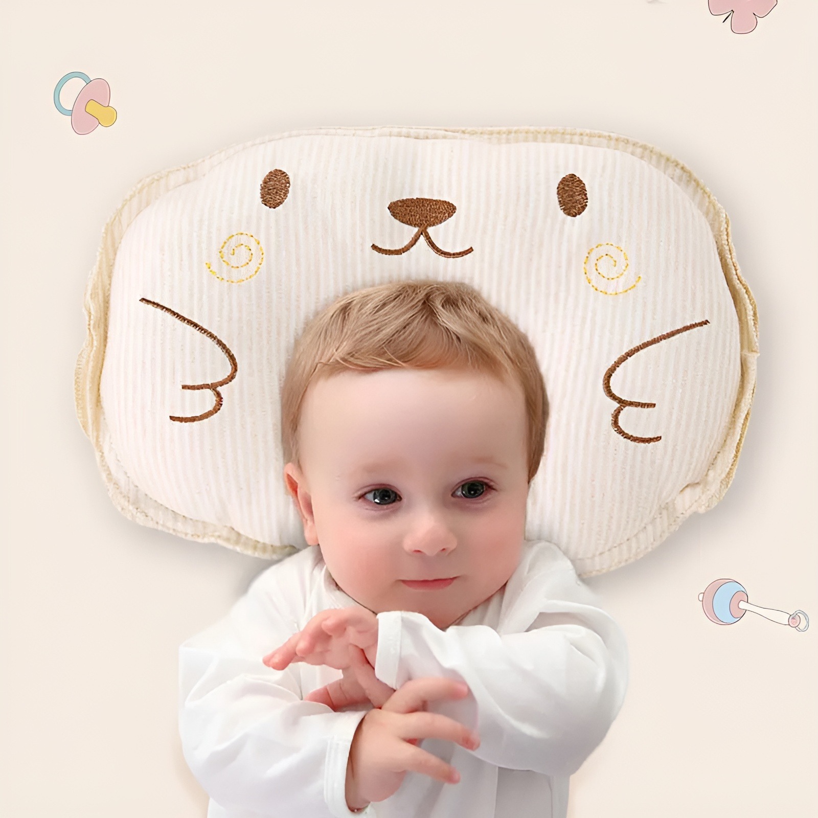 Nechibaby: 1 Pcs Cartoon Cute Cotton Pillows For Newborn Baby