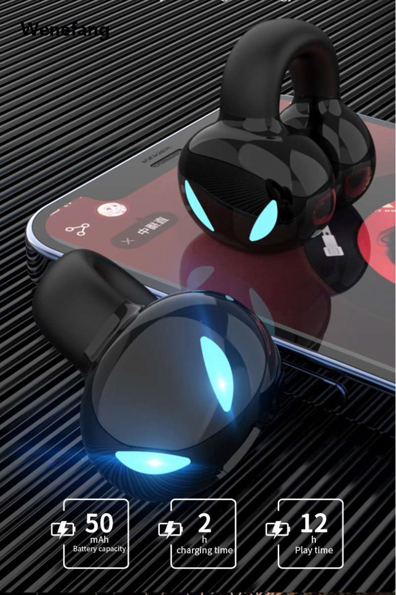 Wenefang 【New Innovation】Wireless Sports Bluetooth Earphones Not In The Ear New Earbuds Hifi Sound Quality Hearing Aids Open Fit Earphone Audio For Runny
