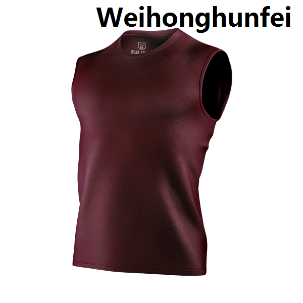 WeihonghunfeiFifty percent discount Bear Appeal Maroon Sleeveless T-shirt