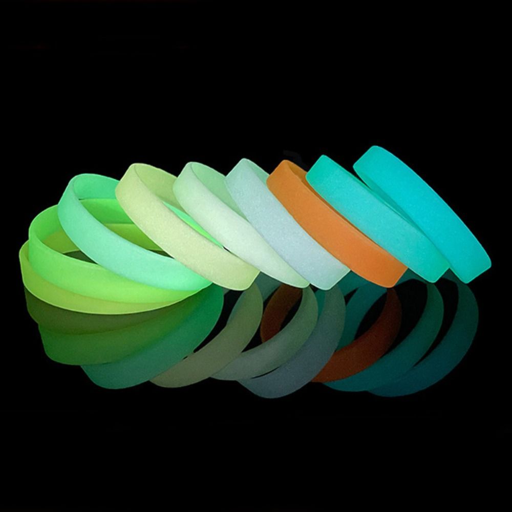 5PCS Jewelry Silica Gel Luminous Wristband Rubber 10 Colors Rubber Bangle Luminous Glow In The Dark Silicone Bracelet Party