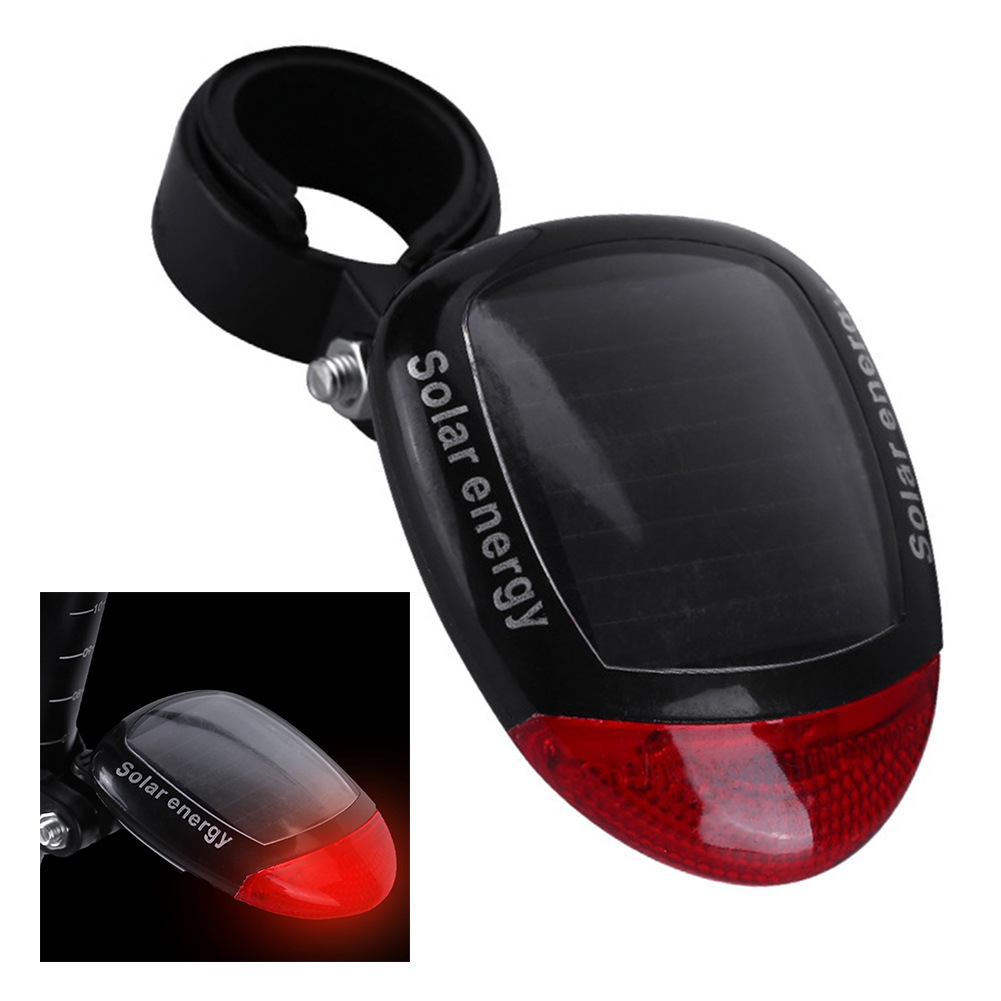 Bicycle Taillight Solar MTB Bike Rear Lights Red LEDs Seatpost Mounted Lamp Night Riding Equipment Cycling Accessories