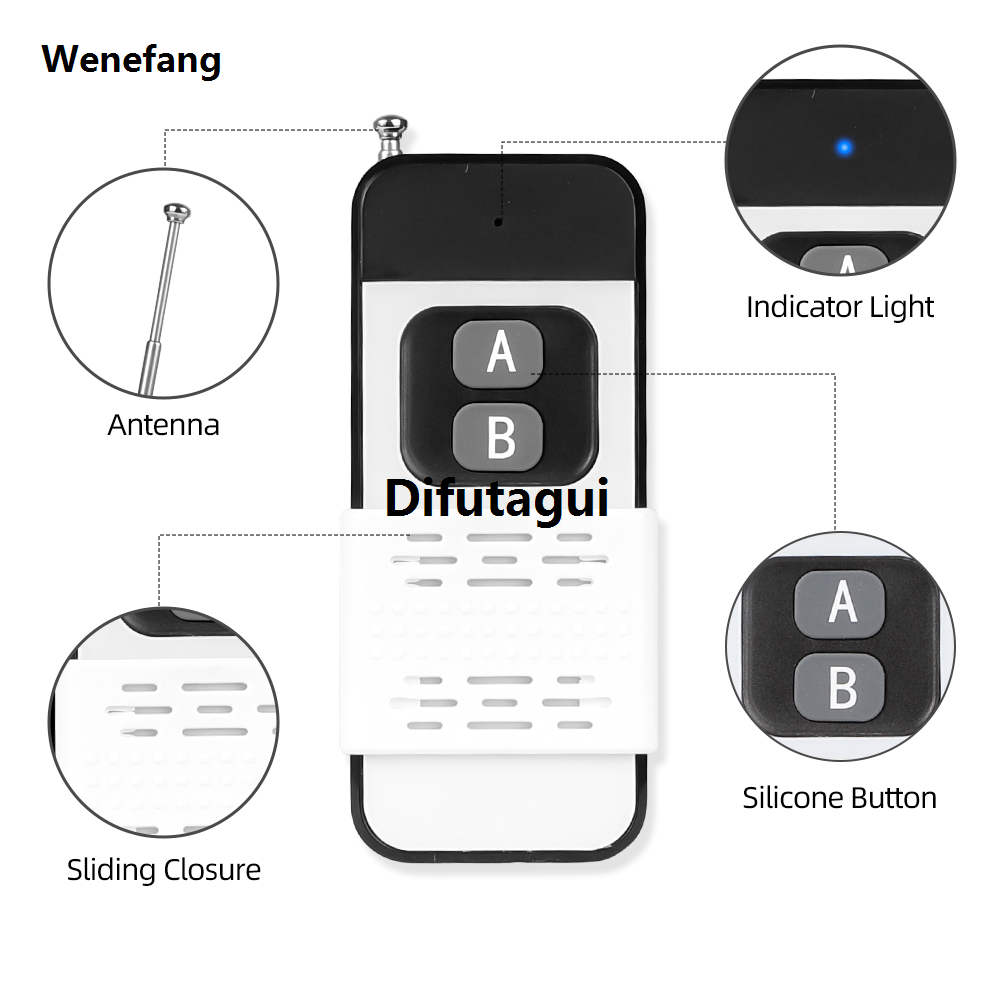 NEW 433MHZ Wireless RF Remote Control 2 4 6 8 Keys EV1527 Learning Code Garage Gate Door Opener Remote Control For Home Appliance