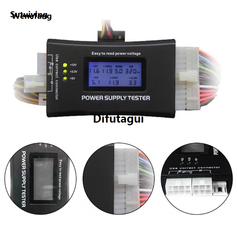 Wenefang Sutuiying Digital LCD Display PC Computer Power Supply Tester, Atx Source Fifty Sales promotion percent discount Tester, Power Measuring, Diagnostic Tool, 20/24 Pin