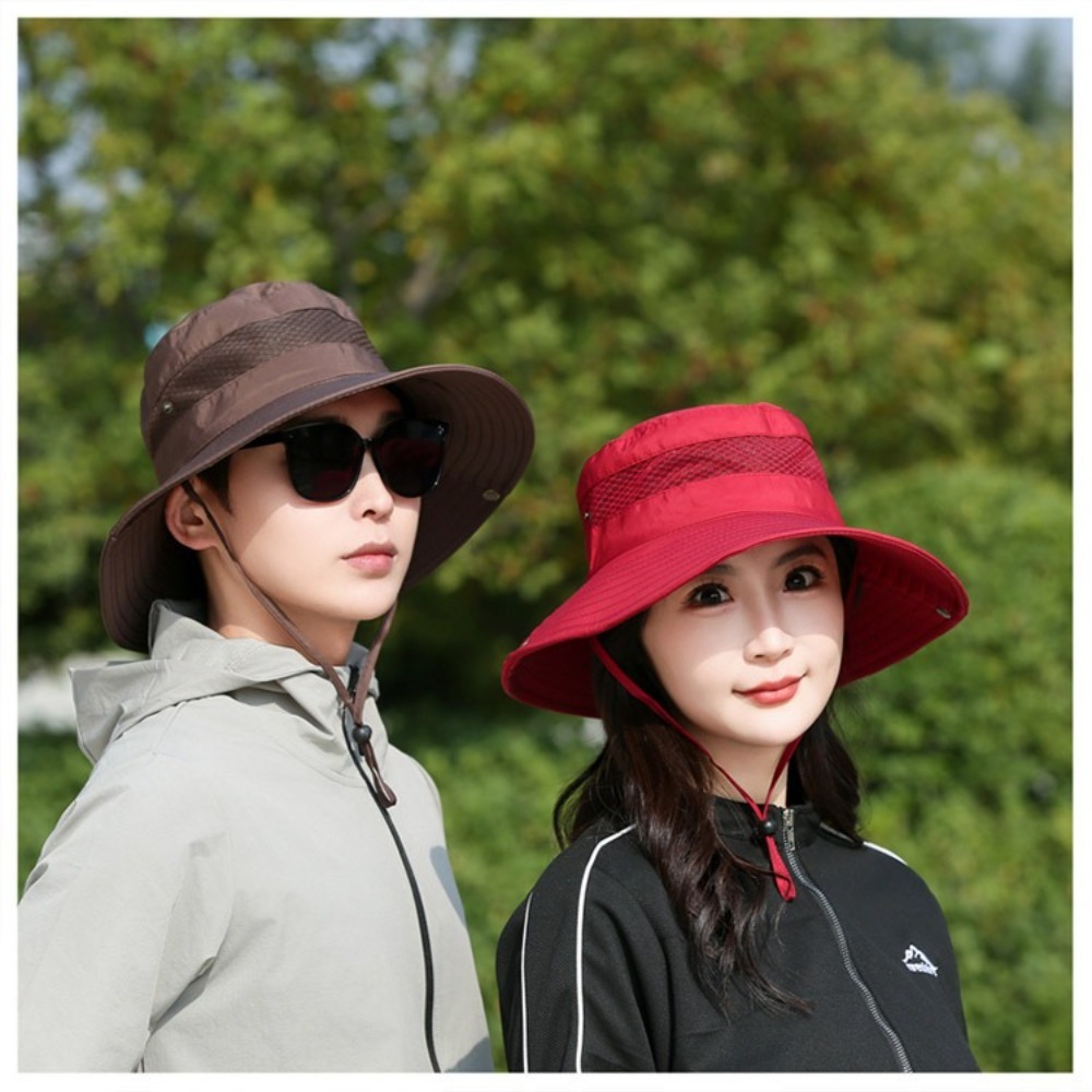 New Anti-Sun Bucket Hat Anti-UV Adjustable Sunscreen Hat Mesh Foldable Visor Cap Women