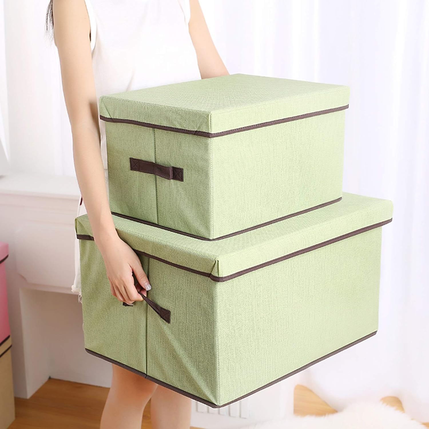 Storage Boxes Household Clothes Storage Box,Portable Foldable Storage Box,Book Storage Box,Pack of 2 pices
