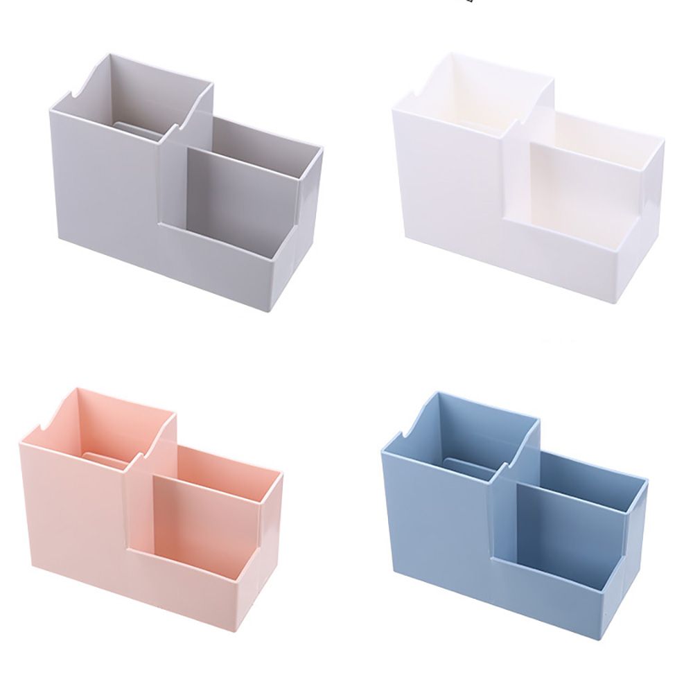 Creative Office Supply Phone Standing Pen Bracket Pen Holders for Cosmetics Jewelry Mobile Phone Bracket Make up Brush Holder Desktop Storage Box Stationery Organizer