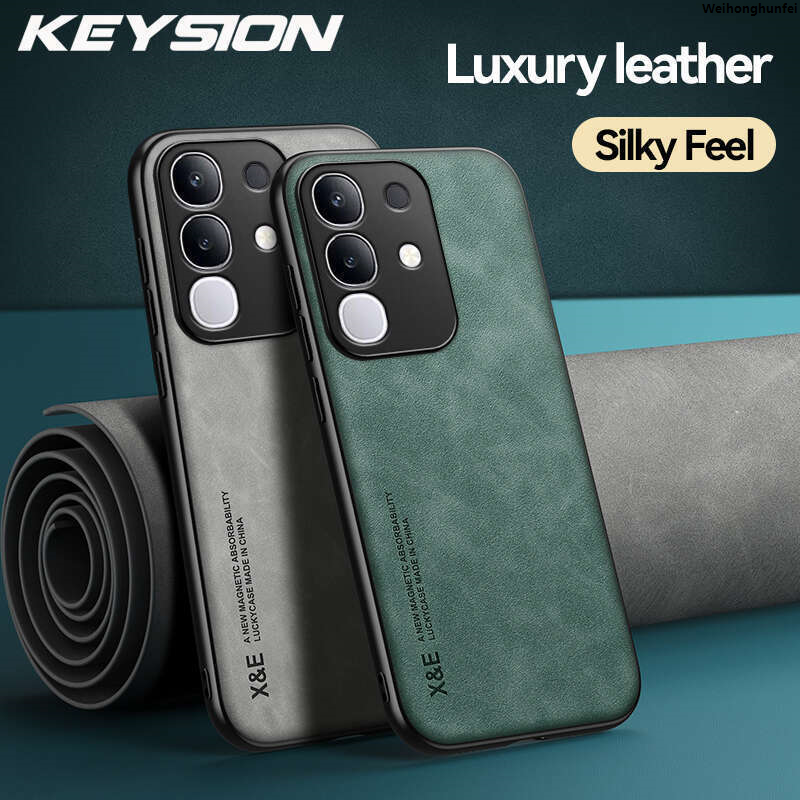 WeihonghunfeiProfesional KEYSION Retro PU Case 4G Soft Silicone+PC Shockproof Phone Back Cover for VIVO Y29