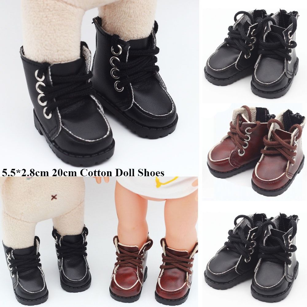 DIY Leather Material Doll Shoes Brown/Black College Style Casual Wear Shoes Fashion Fashion Boots 1/12 Dolls
