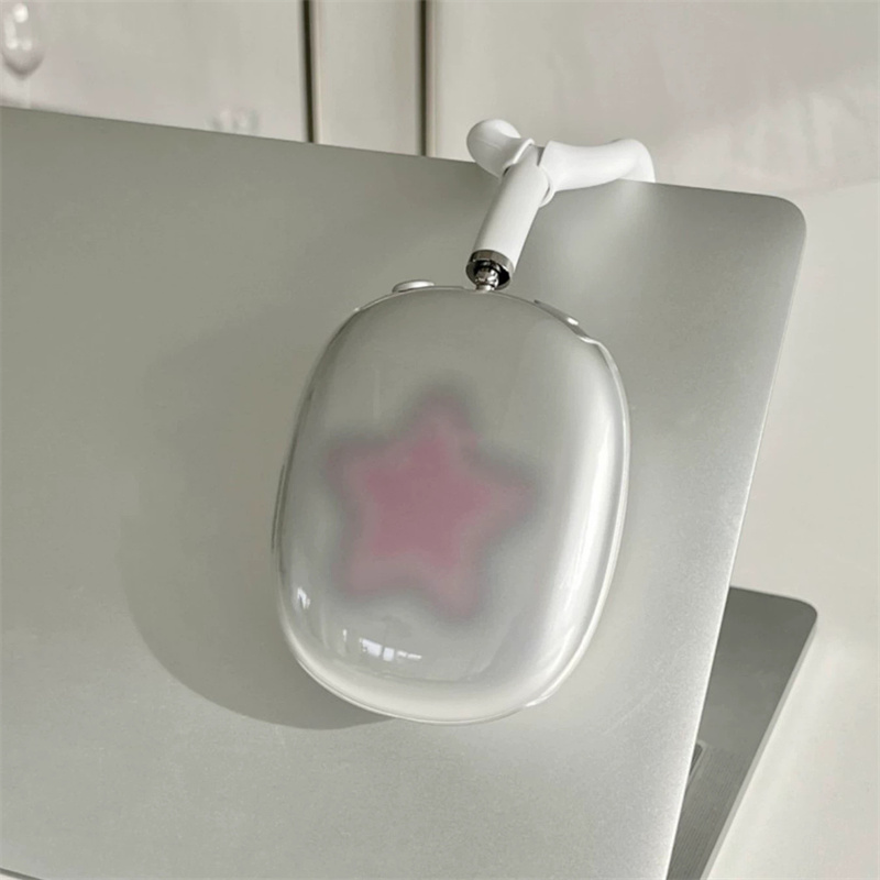 Cute Pink Smudge Star Protective Cover For Airpods Max Earphone Case Transparent Soft Silicon For Apple Airpods Max Headphone SMGSLIB Mother