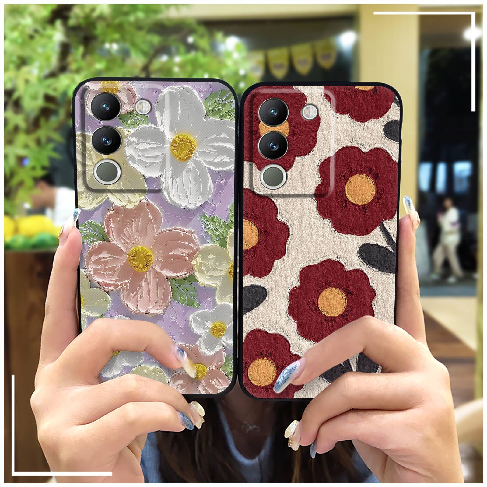 Dirt-resistant Anti-dust Phone Case For VIVO Y200 5G/V29E Global TPU flower Waterproof Protective Cartoon Durable Cute