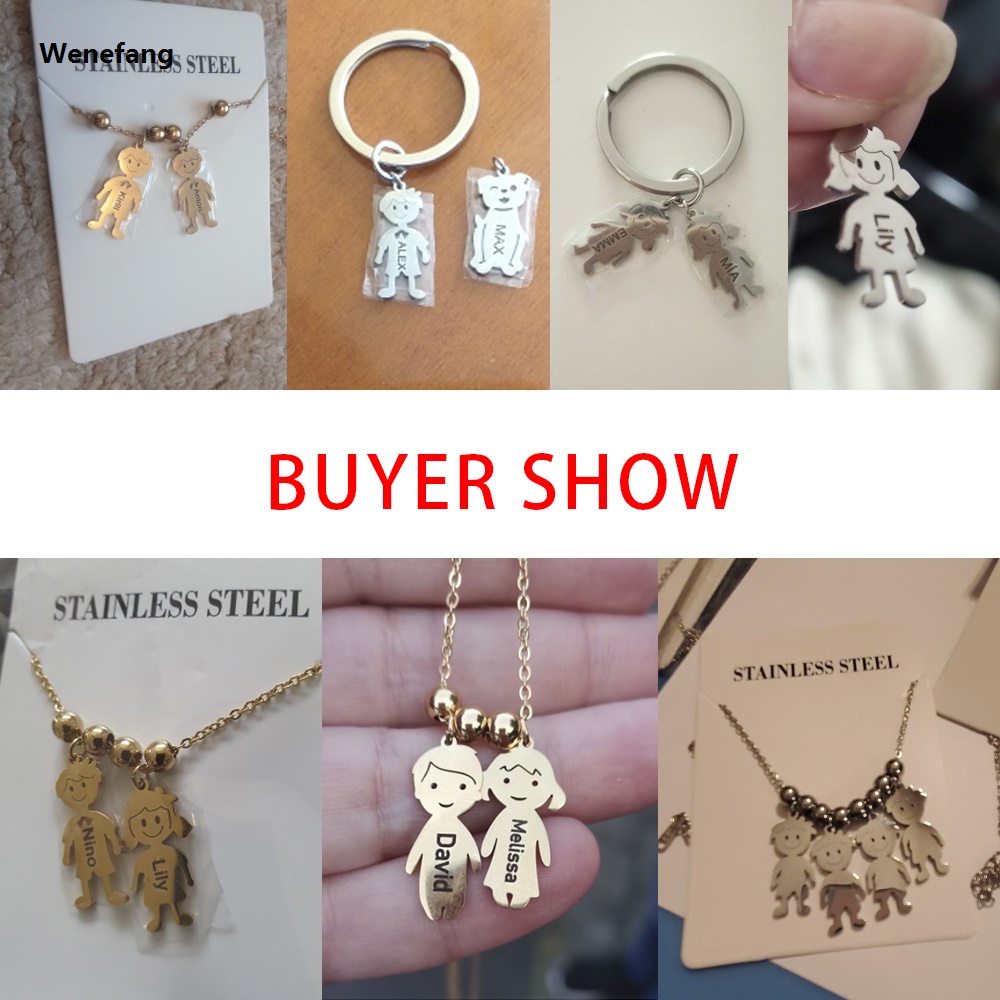 Wenefang Nextvance New Trend Boy Girl Kids Necklace Stainless steel Engraved Custom Name Date Beads Chain Pendant Family Jewelry Gift