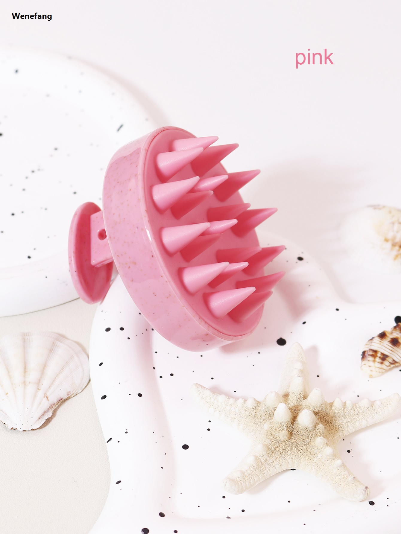 Wenefang 1PCS scalp massage shampoo brush, soft silicone New style hair used to remove dandruff and exfoliate