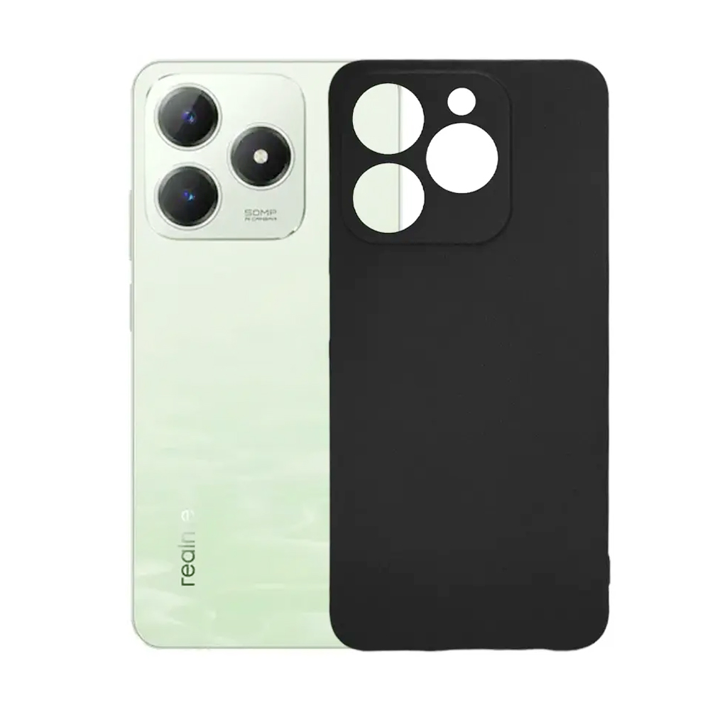 Silicone case for Realme C61 / C63 - Slim Silicone with Soft Lining Shockproof Full Body Bumper Case (Black)