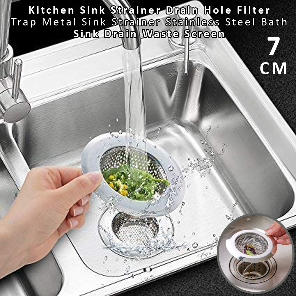 7 Cm Kitchen Sink Strainer Drain Hole Filter Trap Metal Sink Strainer Stainless Steel Bath Sink Drain Waste Screen