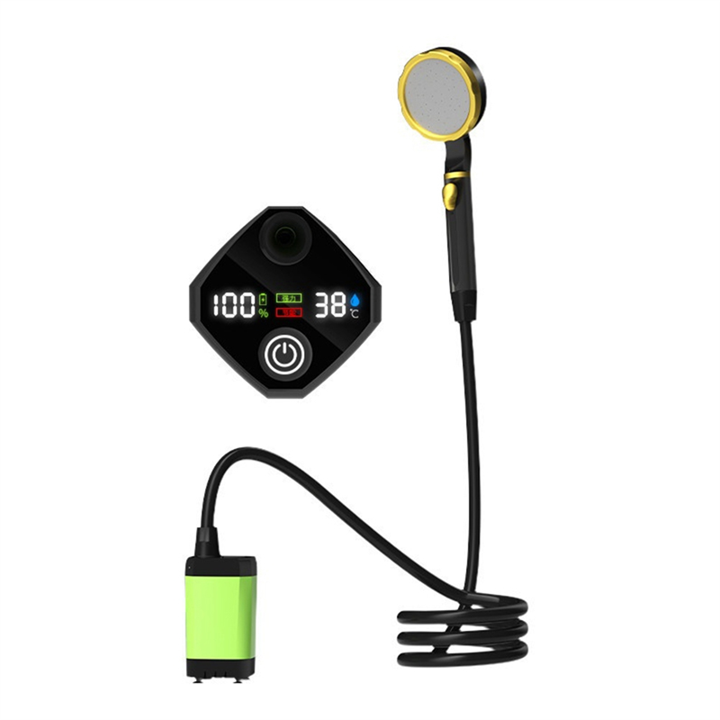 OUMERY 7800mah Portable Shower Pump Rechargeable Electric Shower Pump with Smart Digital Display Green