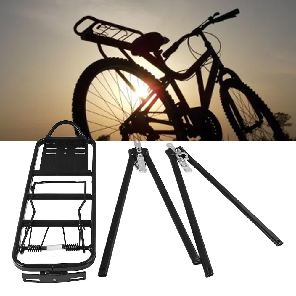 Durable Aluminium Alloy Rear Bike Rack Adjustable Quick Release Bicycle Cargo Rack Sturdy High Load Capacity Pannier Bracket for 26"-29" Frames Cycling Accessories