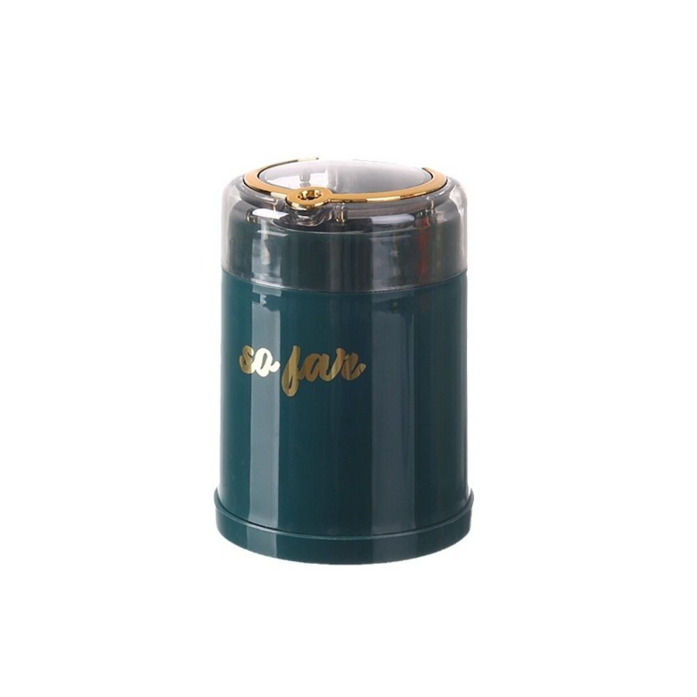 Modern Home Accessory Luxurious Automatic Pop-Up Toothpick Box Portable Plastic Toothpick Storage Container Round Press-Type Toothpick Dispenser Living Room
