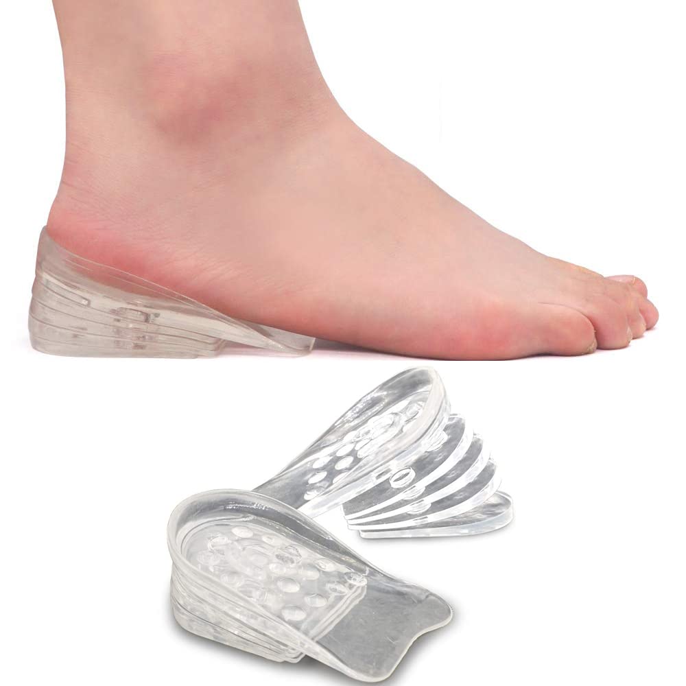 Comfortable Men Women 1 Pair(5 Layers) Adjustable Taller Silicone Gel Height Increasing Insole