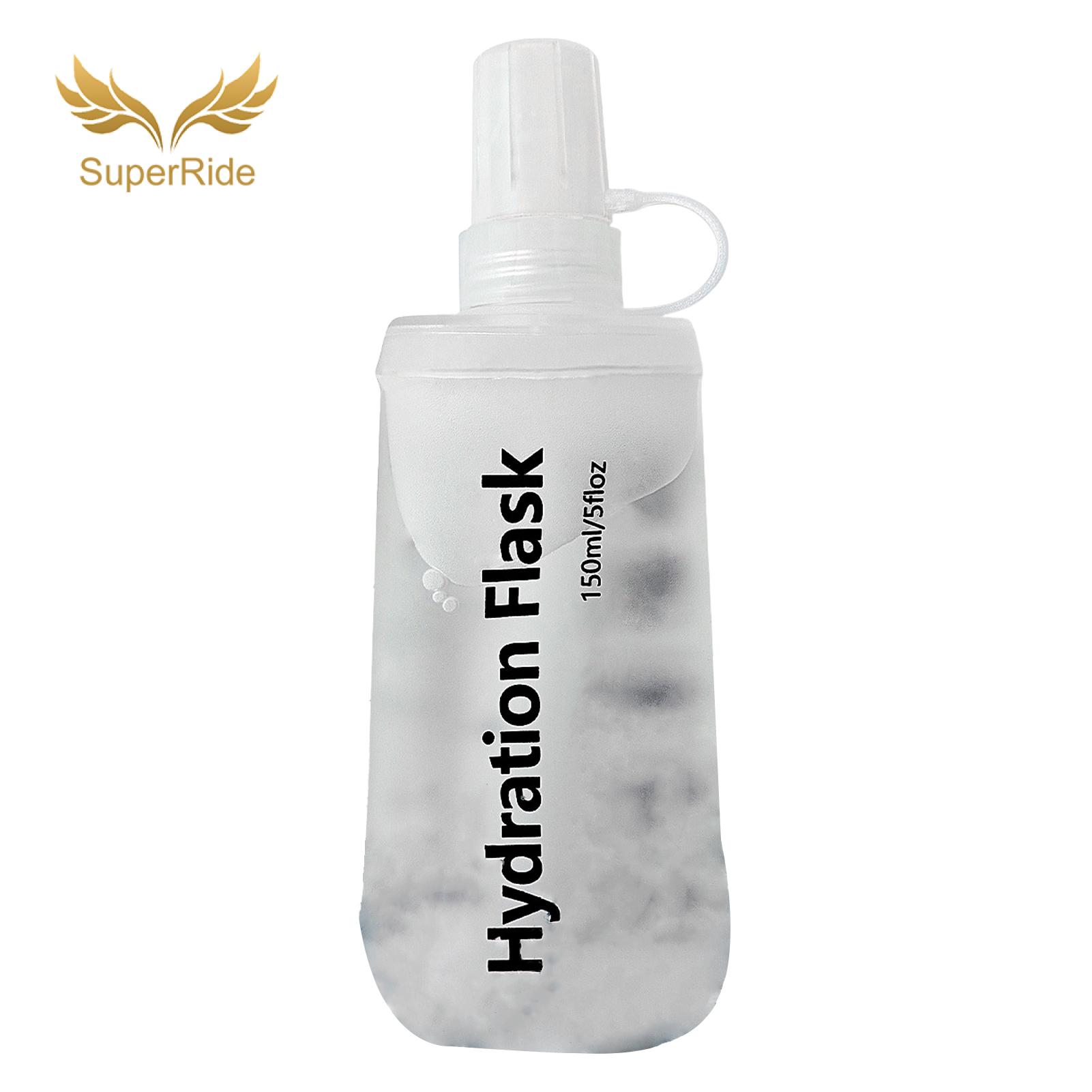 SuperRide Foldable Water Bottle Collapsible Tpu Water Bottle Food Grade Bpa Free Leak-proof Soft Travel Flask Easy to Clean Portable for Outdoor