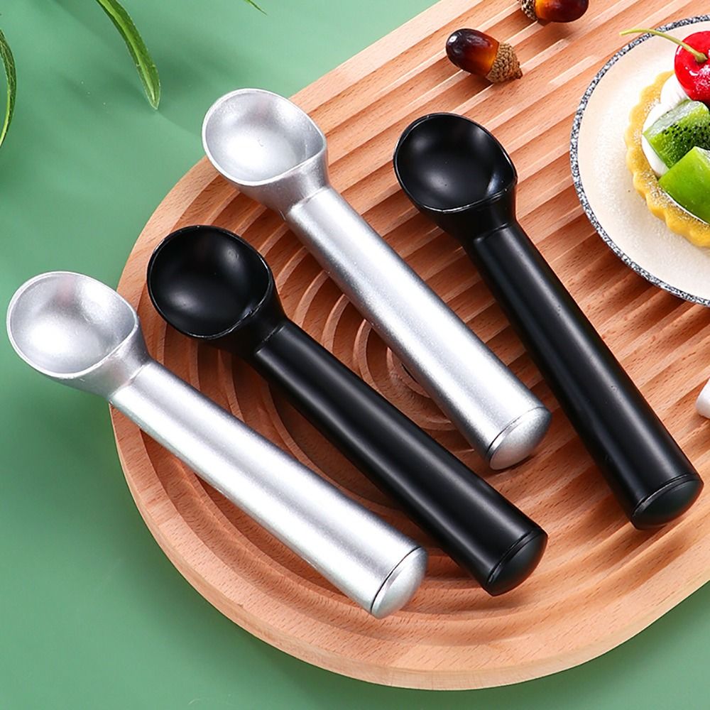 1Pcs New Dishwasher Safe Ice Cream Scoop Non-Stick Black Silver Ice-Cream Spade 7 Inch Aluminum Cookie Scooper