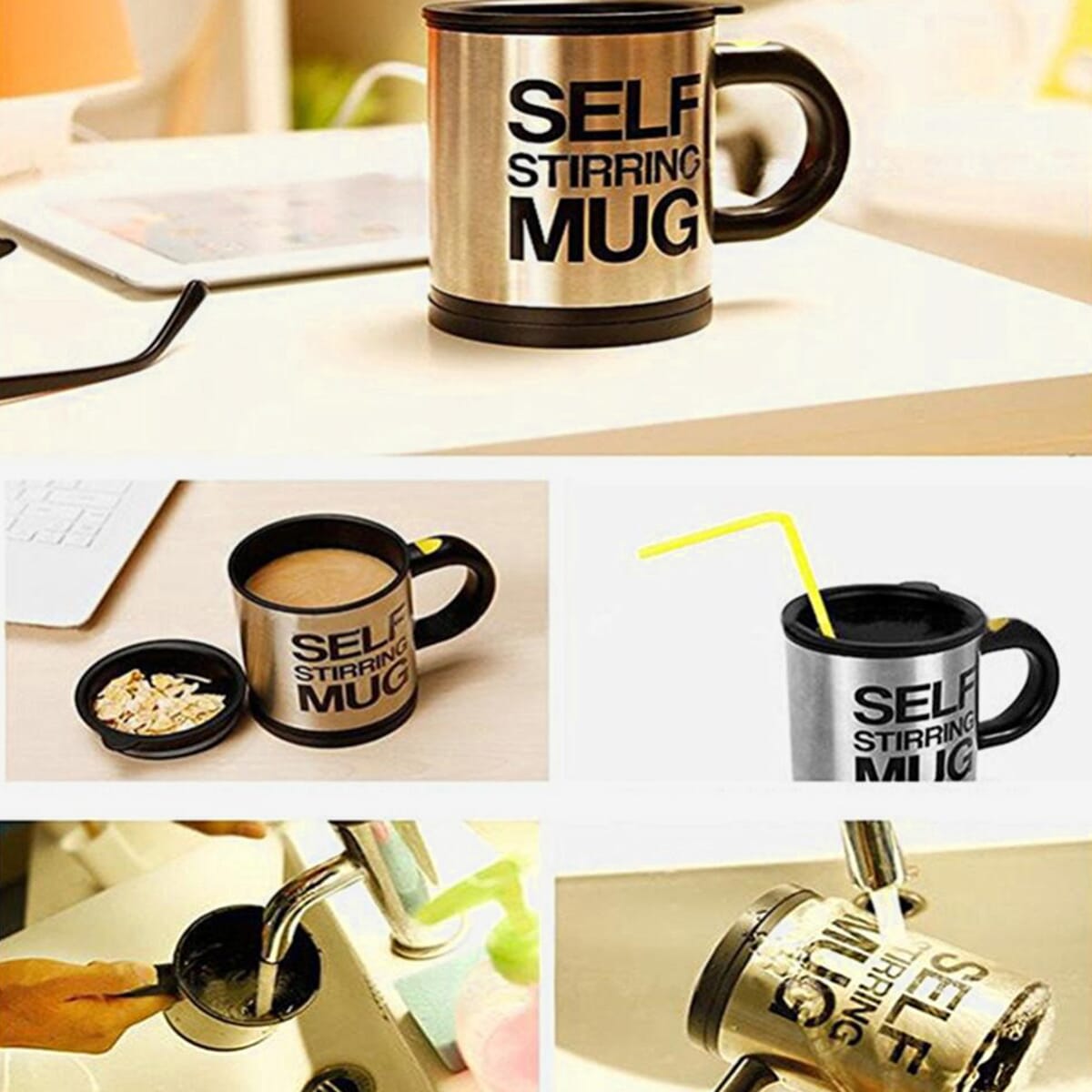 Self Stirring Coffee Mug Cup, 8 Oz