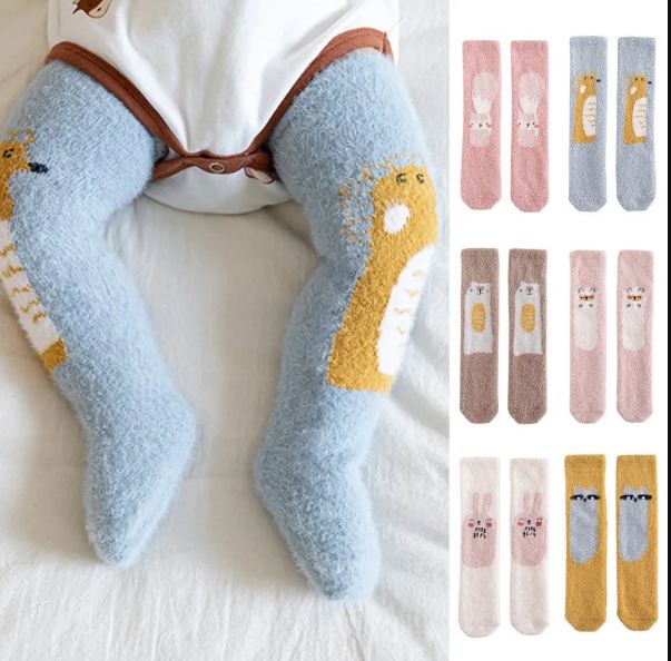 1 Pair Knee Long Warm Socks For Toddlers Cozy Fabric