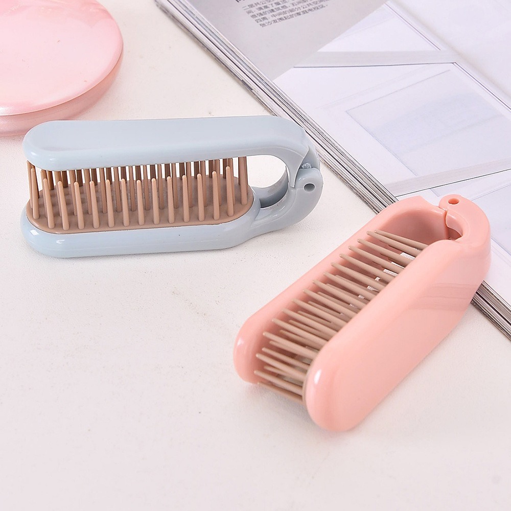 Portable Soft Teeth Foldable Comb Dual Purpose Straight Hair Hair Brush Curly Hair Mini Scalp Massage Comb Travel