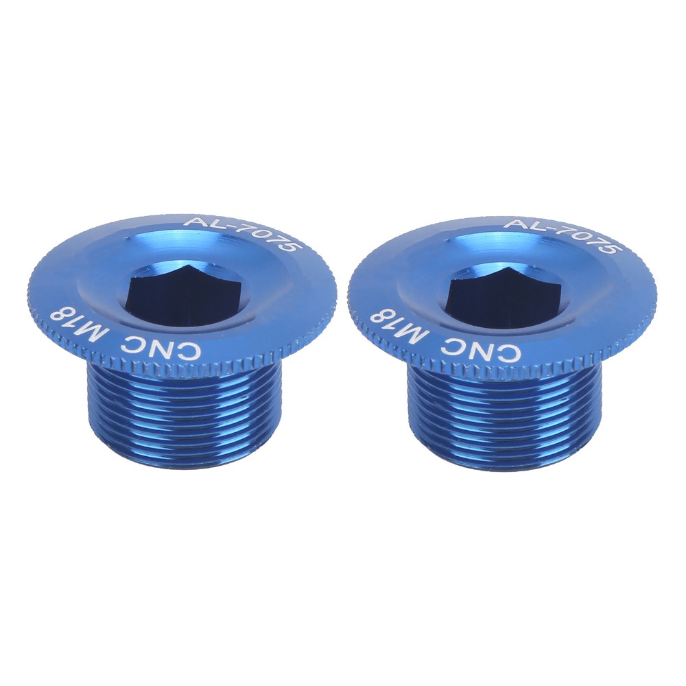 4PCS Durable Aluminum Alloy Bike Crank Arm Bolts Blue Lightweight Bicycle Crank Fixing Bolts M18 Crank Cap Bicycle