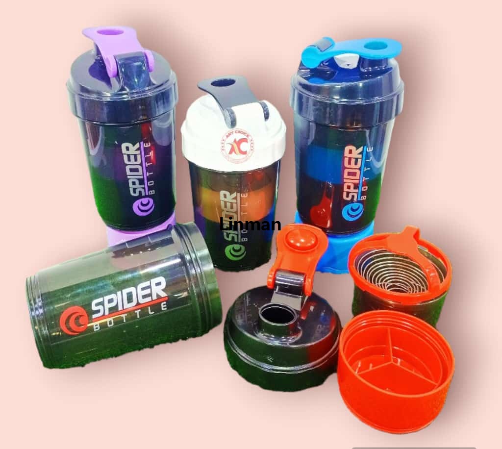 Linman Luxury And High quality Water Bottle for School And Office Water Bottle, Luxury Look ,Capacity 500ML - Sales promotion 2 drinking Cups 1 Stand 1 Drink mixer Imported Water bottles Design May Random - Price is only 1 bottle