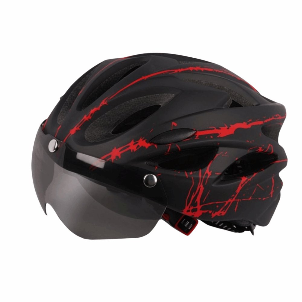 Durable EPS + PC Cycling Helmet Lightweight with Detachable Magnetic Goggles Bike Helmet Adjustable Breathable Mountain Bike Helmet Sports Equipment