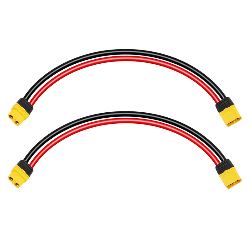 2PCS XT60 Extension Cable 12AWG 1FT XT60 to XT60 Cable with Male to Female Connector for Solar Panel RC Spare Parts